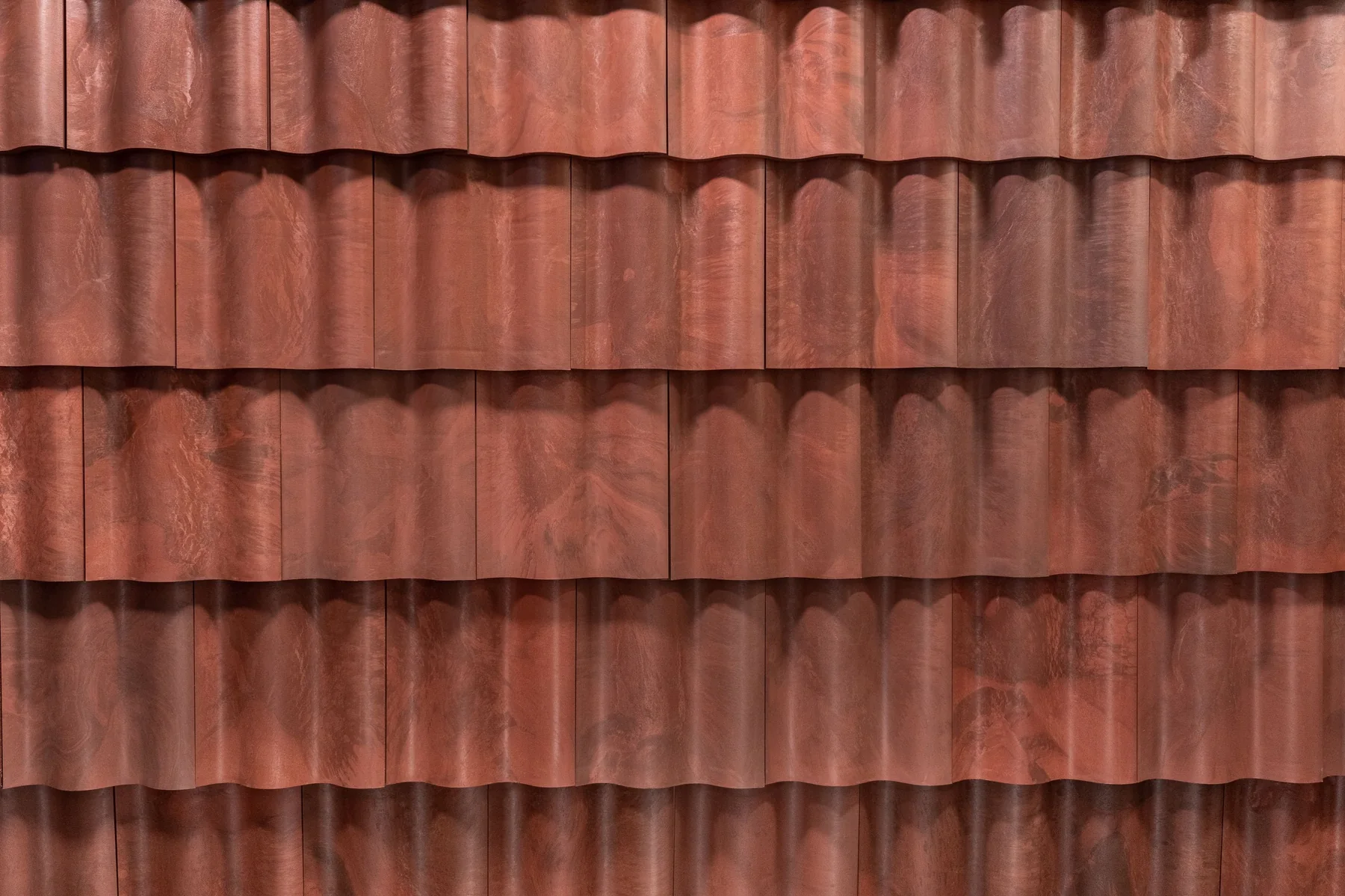 Close view of warm terracotta Brava Spanish Barrel Tile