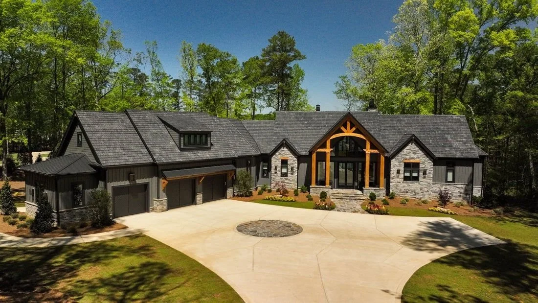 Luxury home finished with a Brava composite cedar shake roof