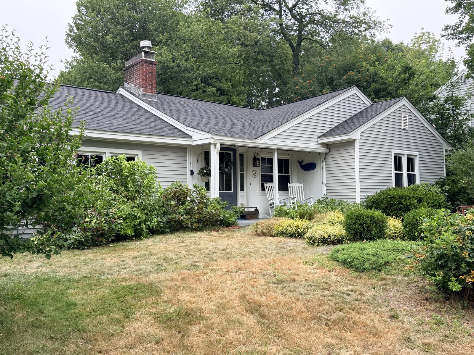 Completed South Portland ranch with new charcoal IKO Dynasty shingle roof