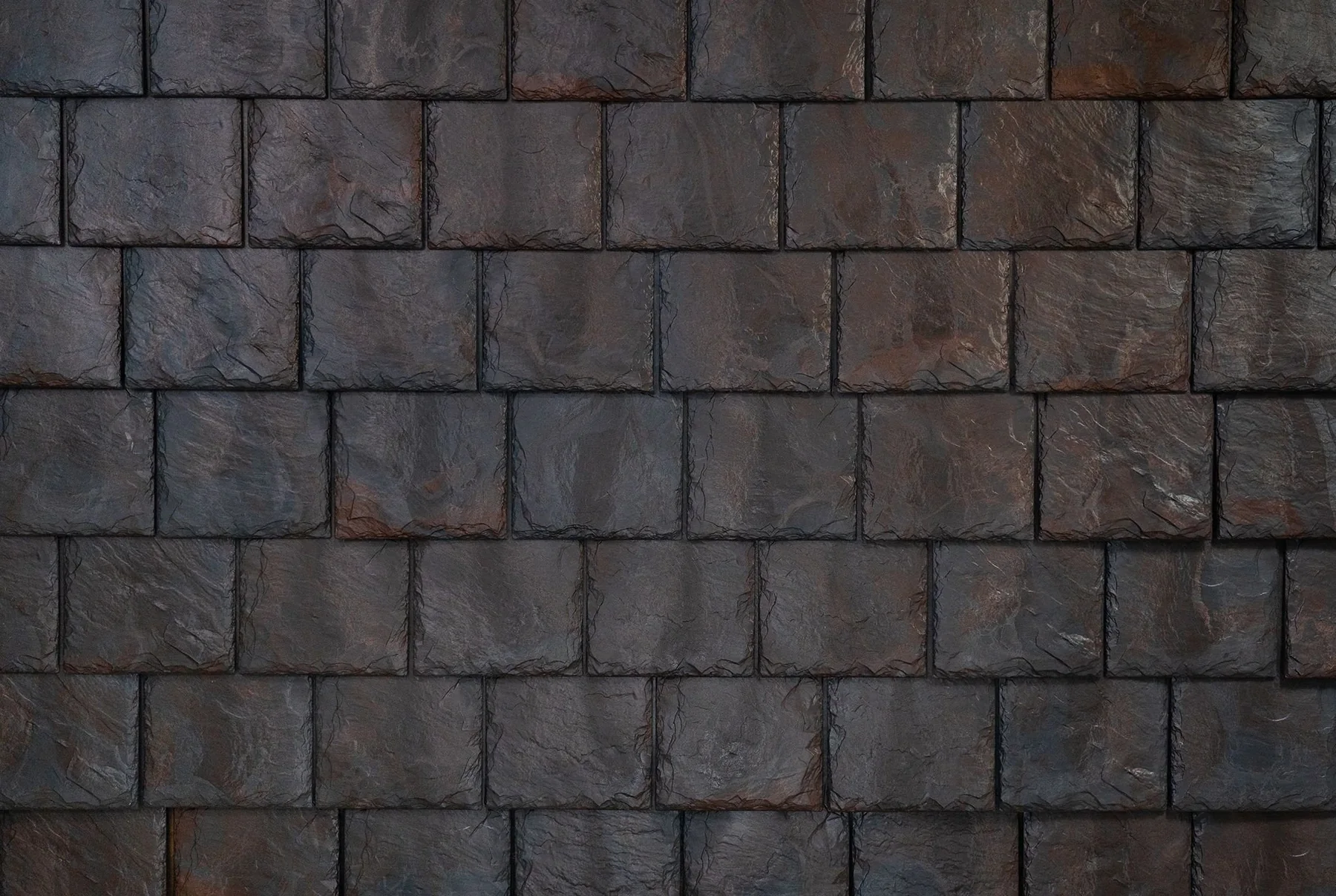 Close view of Brava Old World Slate showing dimensional edges and varied color