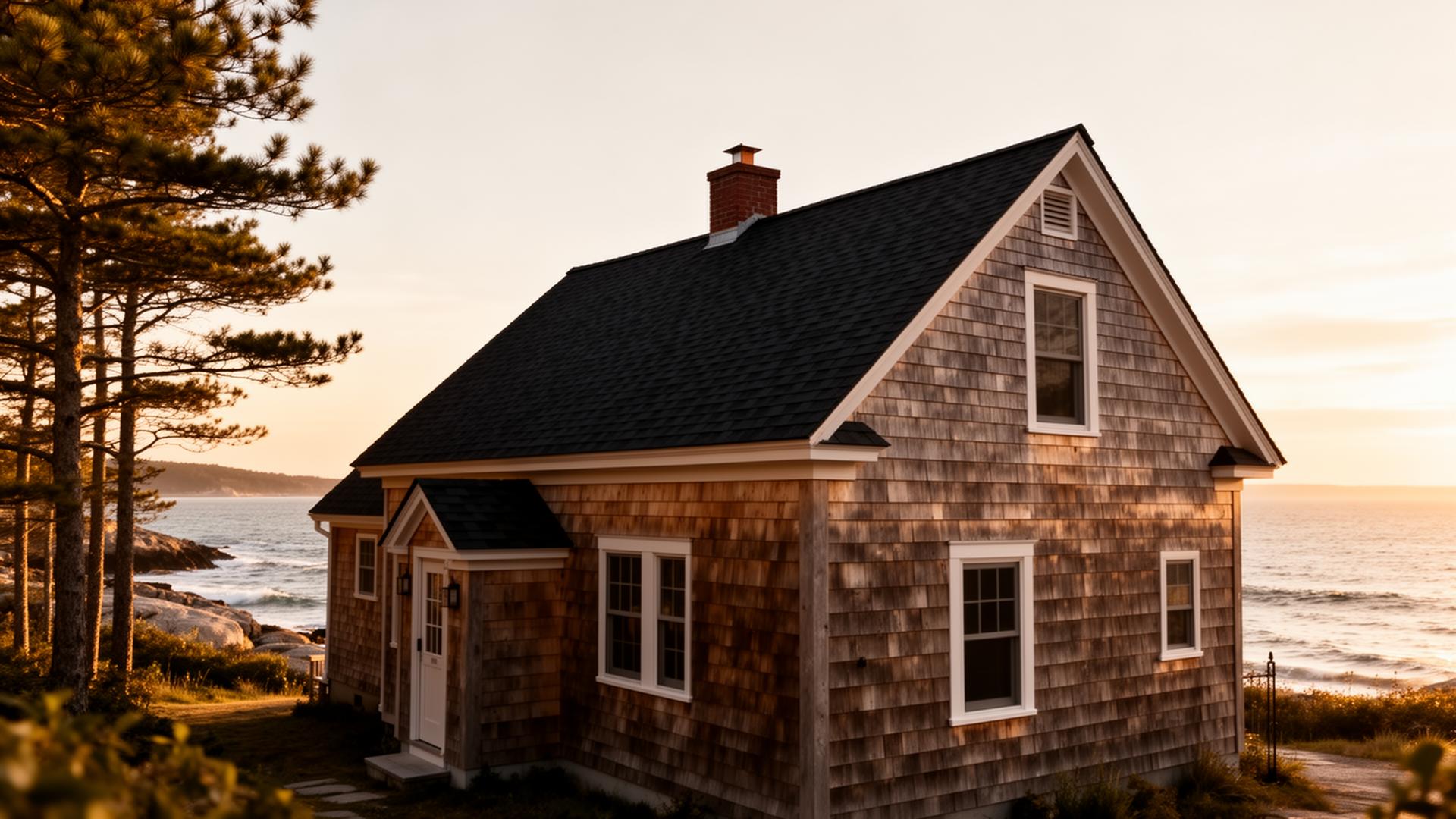 Coastal Maine home with new architectural shingle roof